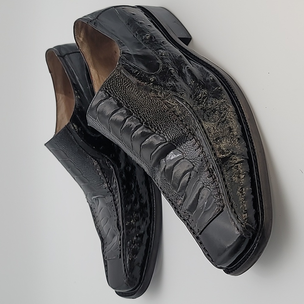 STACY ADAMS sz11 Alligator & Ostrich Leather loafers